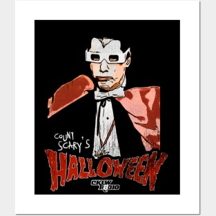 Count Scary's Halloween 80s Horror Movie Radio Host Posters and Art